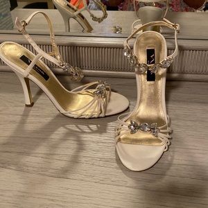 Nina ivory strappy fancy heels